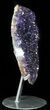 Dark Amethyst Cluster On Metal Stand - Very Sparkly #50714-2